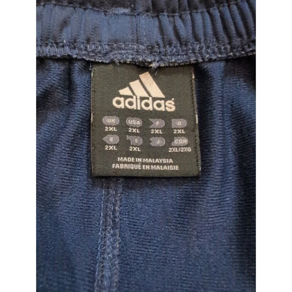 Adidas Originals Track Pants Mens 2XL Tall Blue Elastic Waist 3 Stripe Pockets